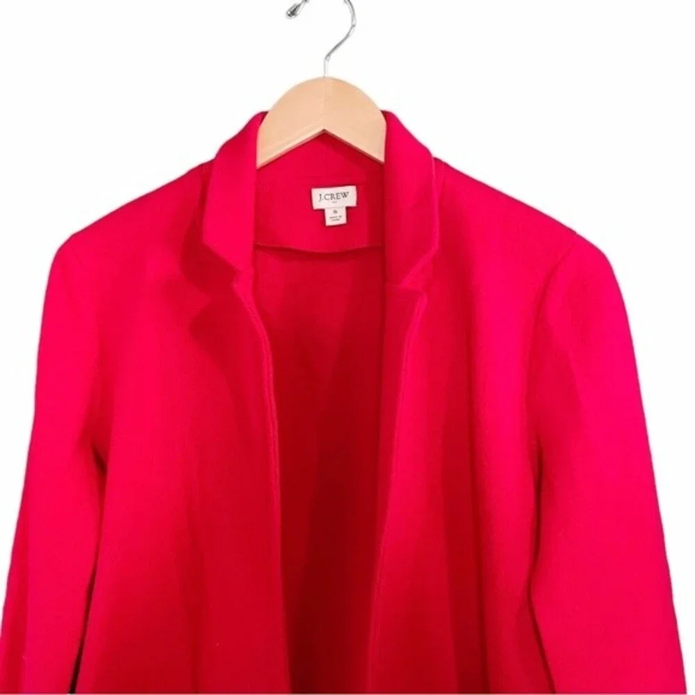 J. Crew Sophie Open Front Sweater Knit Blazer Cardigan Cerise Red Size Small